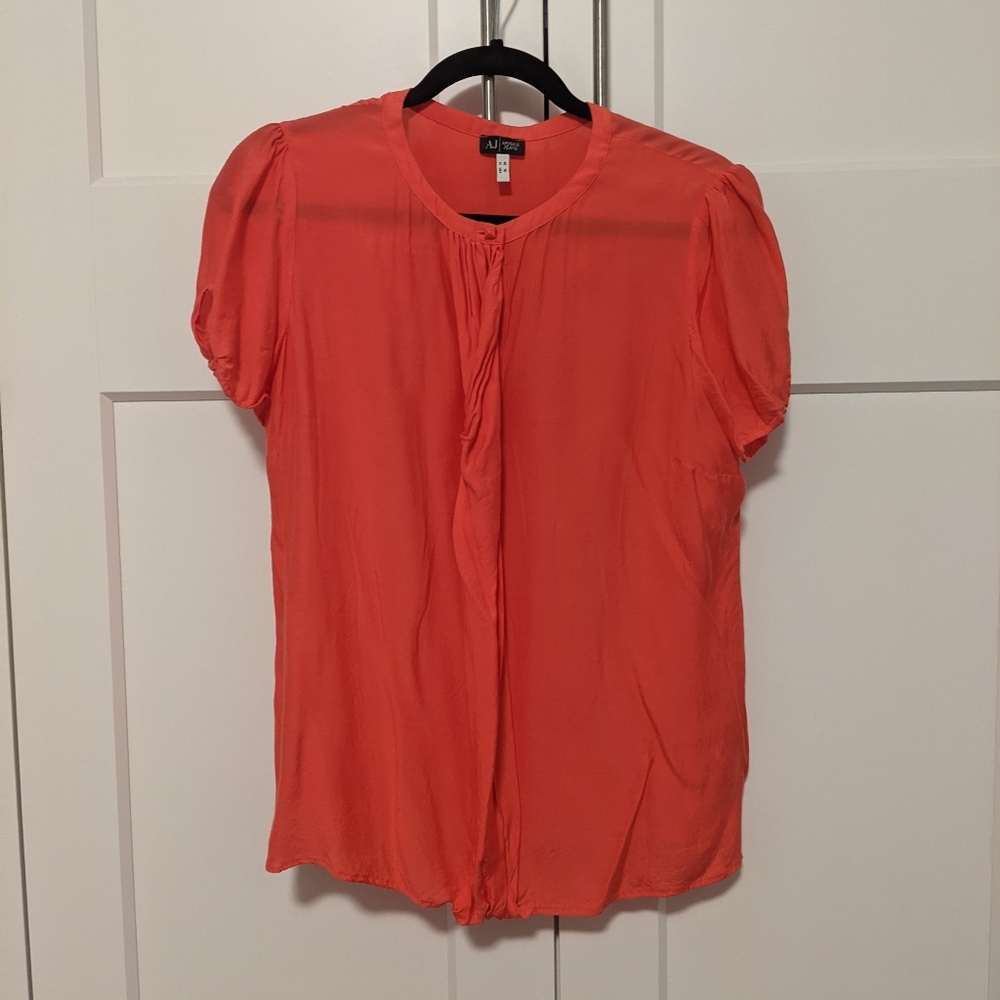 Armani Jeans Top Coral Colour Size 10 - Picture 2 of 8